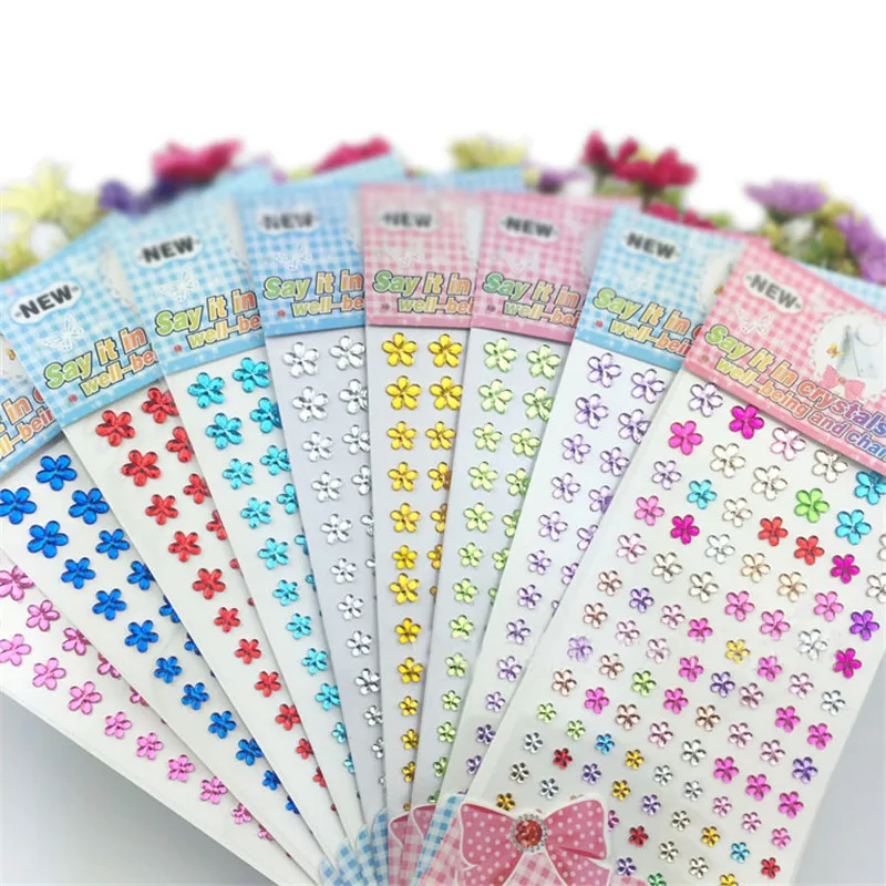 1 Лист Цветок Формы Мотив Стразы Плоской задней Бусы Наклейка Телефон Автомобиль