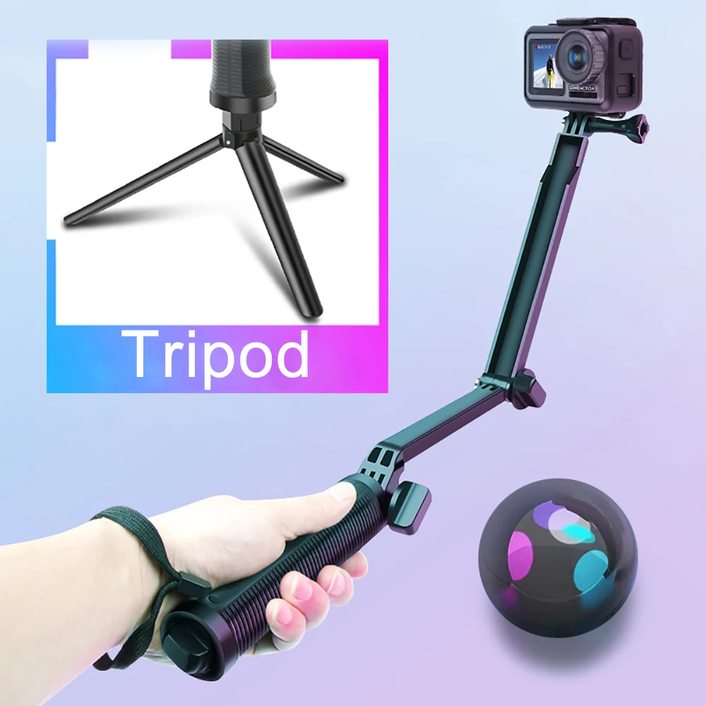 Для Osmo action GoPro монопод складной 3-полосный монопод крепление для камеры удлинитель штатив подставка для Gopro Hero 7 6 5 4 3