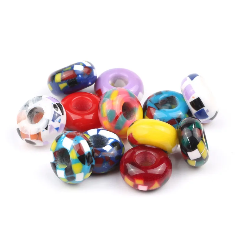 10 шт./лот смешанные Европейские Бусины подвески полимерные бусины с большим