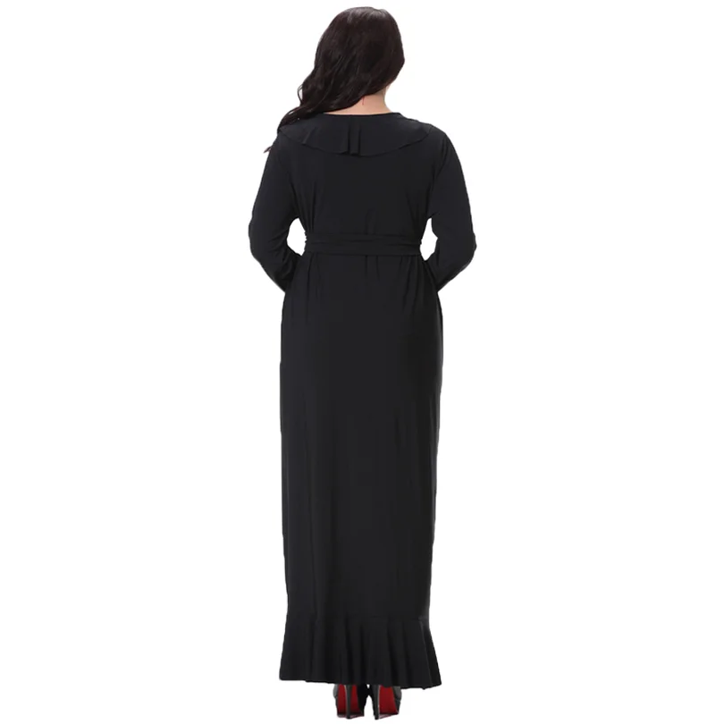8XL Большие размеры для взрослых Повседневное вечернее платье с оборками