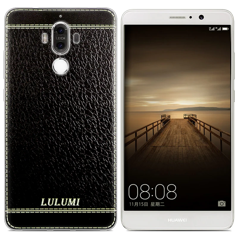 Для Huawei Mate 9 Телефоны Случаи Задняя Крышка Силиконовые + PU Телефонов Fundas Capa Coques