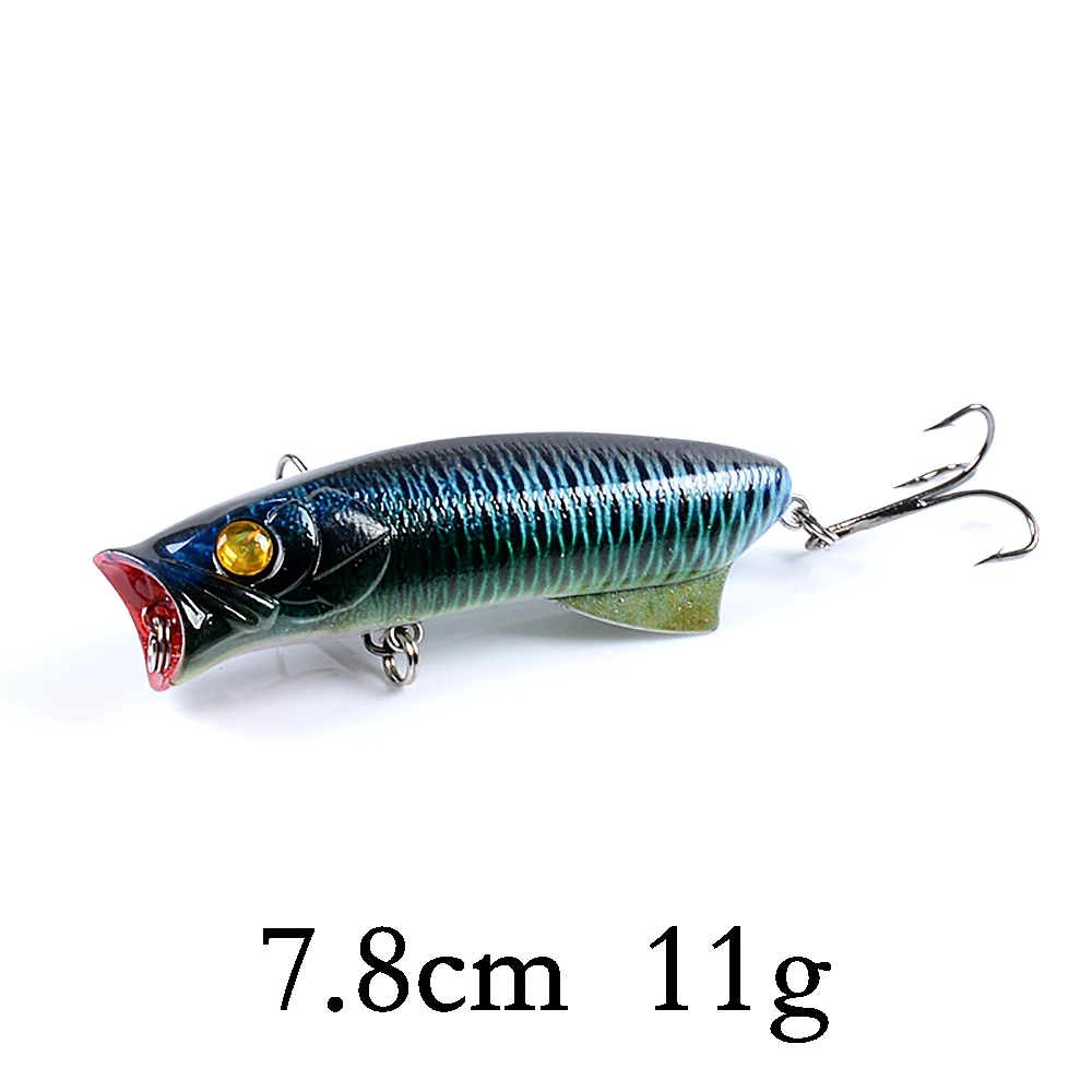 Biwvo Popper 12cm 20g Wobbler For Trolling Fishing Lure Metal Winter Sea Hard Fishing Goods For Fishing Ice Whopper Plopper - Цвет: K