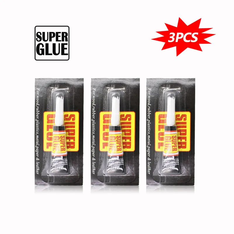 3 шт. цианоакрилат супер клея сильная жидкая кожа клей резиновое стекло пластик