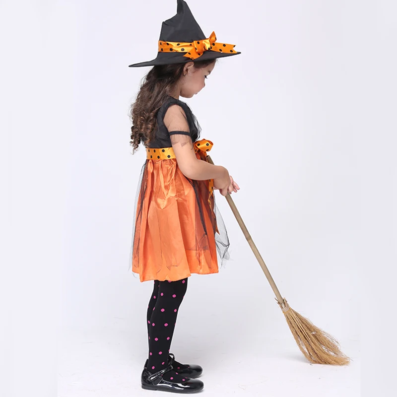 Лидер продаж Детский костюм для девочек ведьмы на Хэллоуин карнавальный детское