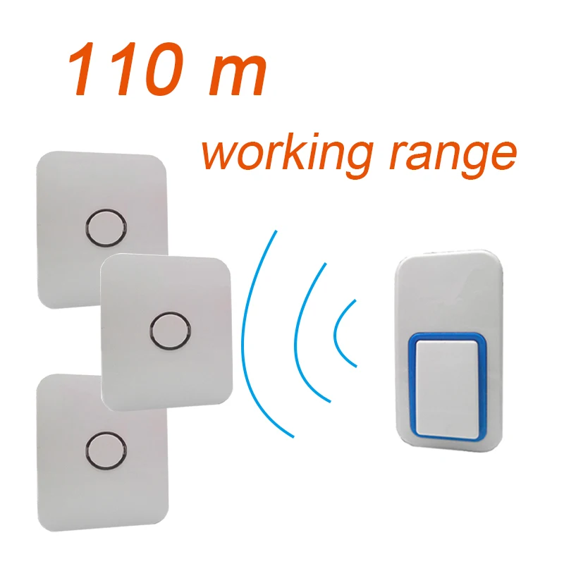 Augreen дальний беспроводной дверной звонок без батареи провода одна кнопка 3