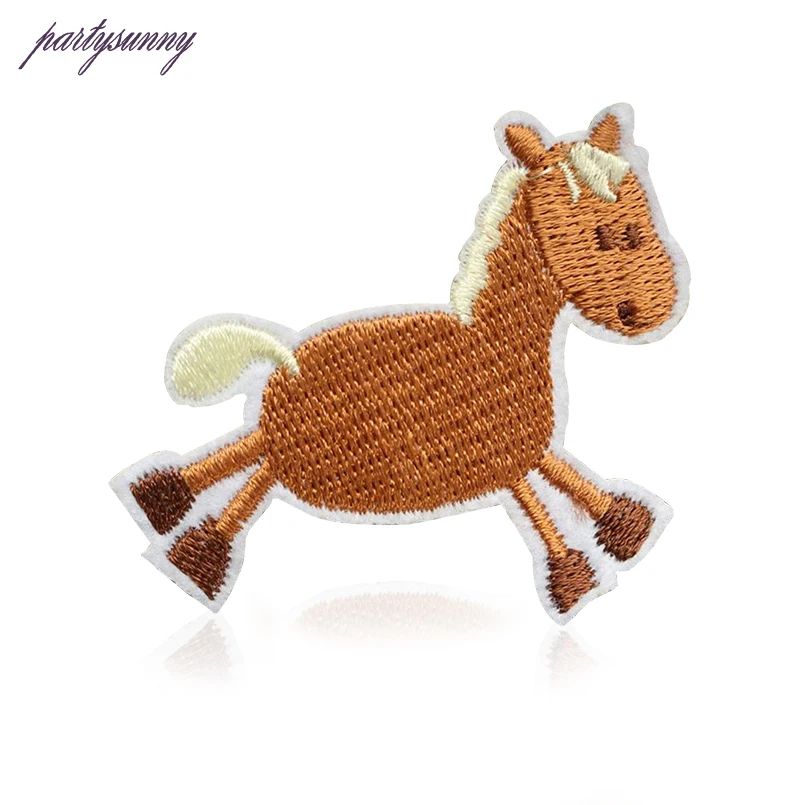 PF Stripe Pony Embroidery Patch Thermo-adhesive Clothing Patches Clothes Tops Backpack Sticker Iron On Badges Applications TB145 | Дом и сад
