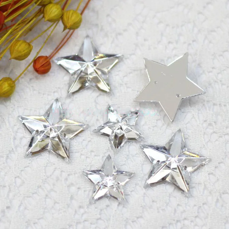 Акриловые стразы для шитья с плоской задней поверхностью 240 шт. 12 мм серебристые