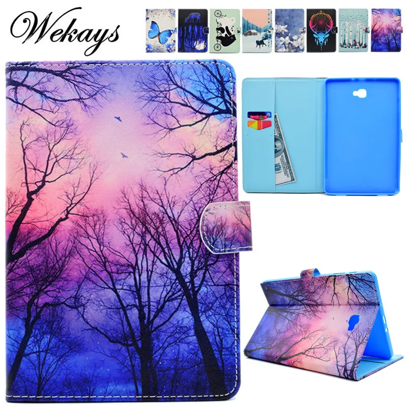 Wekays для Samsung Tab A6 10 1 кожаный чехол с цветами Galaxy A 6 2016 T585 T580 T580N чехлы