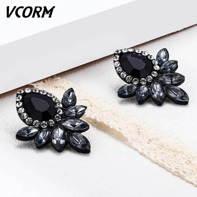 Женские Висячие серьги VCORM корейские Винтажные капли с кристаллами милые стразы
