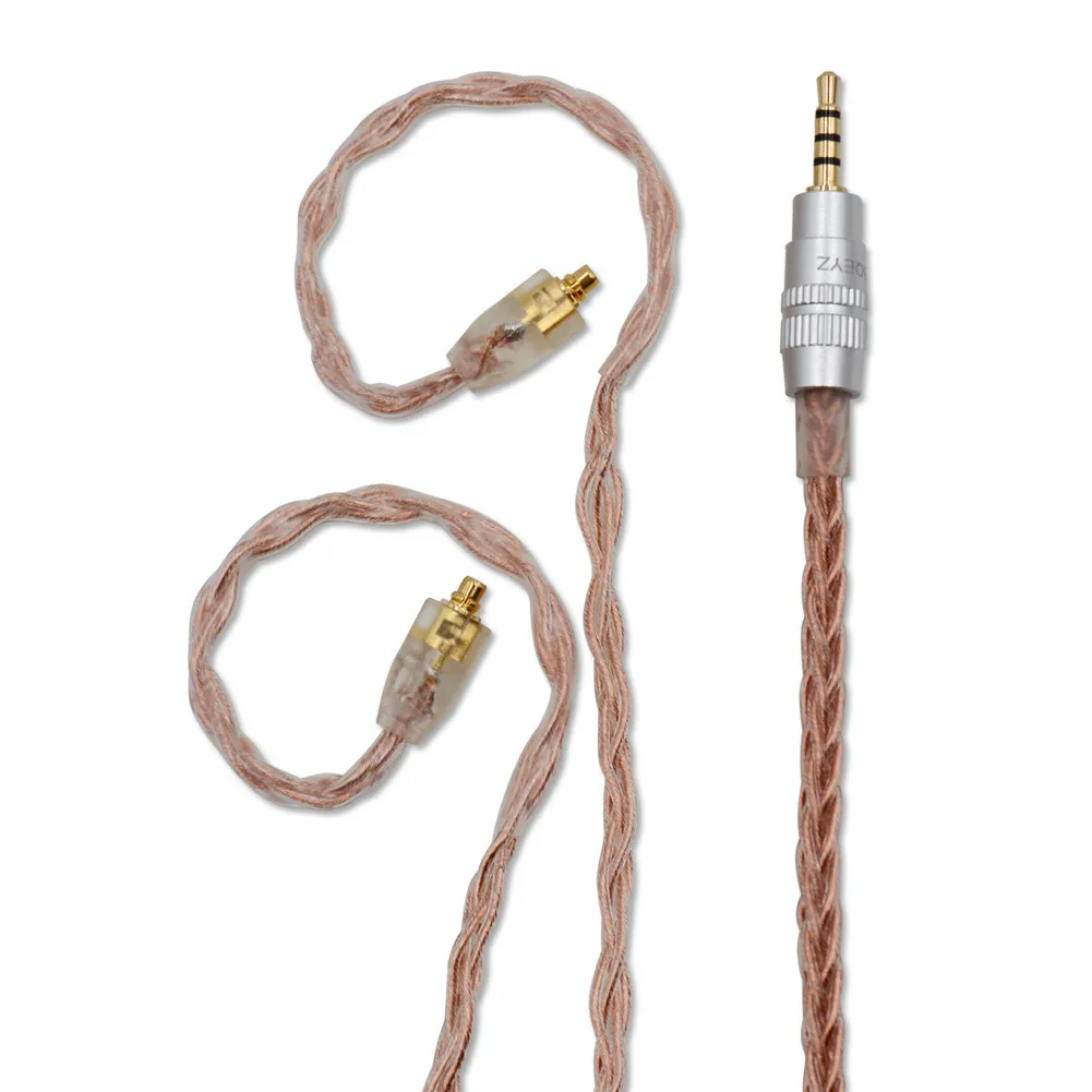 2.5mm mmcx BQEYZ 8 ядерный Модернизированный посеребренный Плетеный 0,78 мм MMCX HiFi наушники для меломанов кабель без микрофона - Цвет: 2.5mm mmcx