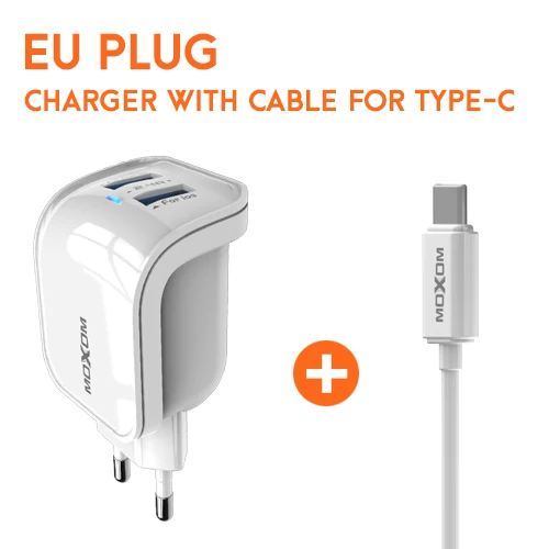 KH-25T MOXOM USB зарядное устройство 22W 2.4A EU Plug USB зарядное устройство для iPhone 7 6 6s iPad Адаптер зарядного устройства Dual Ports для Samsung зарядное устройство для телефона - Тип штекера: KH-25T