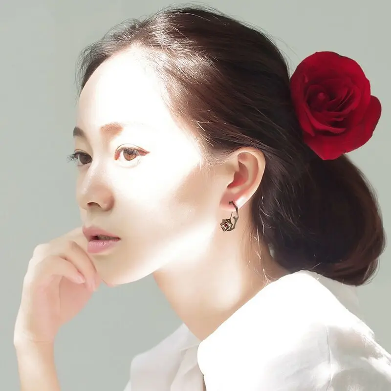 2019 новые модные тибетские Серебристые черные золотистые розовые серьги с