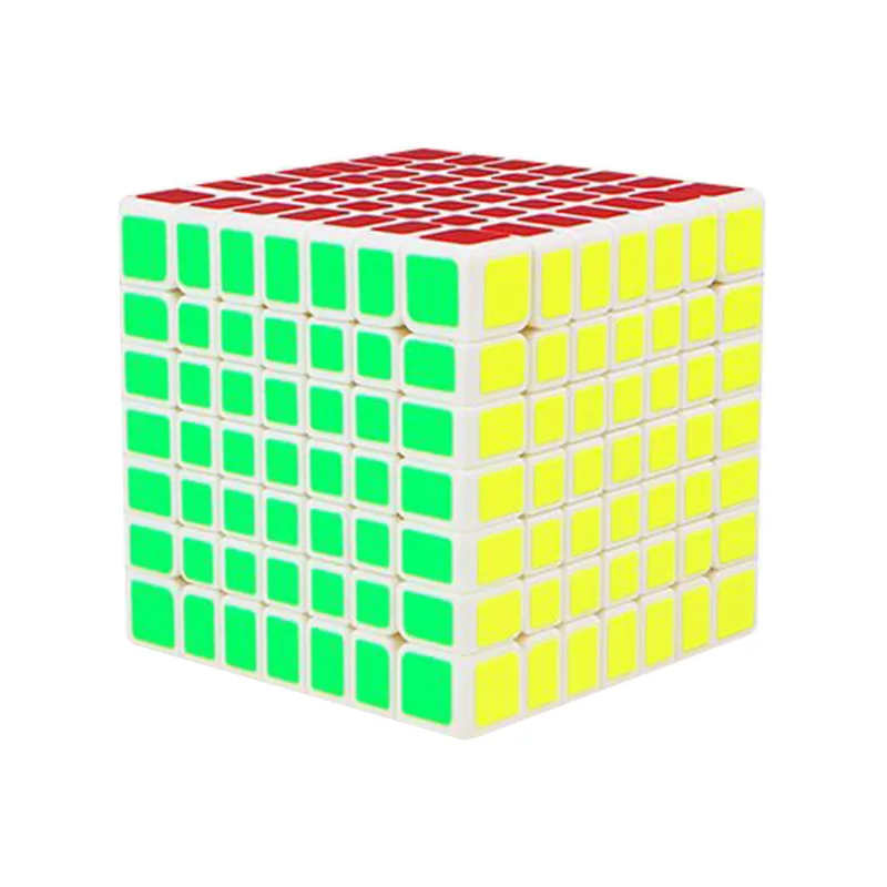 7x7 white QiYi квадратный магический куб 2x2 3x3 4x4 5x5 6x6 7x7 сплошной белый черный стикер конкурс скоростной куб головоломка для детей начинающих - Цвет: 7x7 white