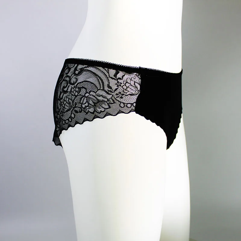 2018 Новые Большие размеры пикантные черные трусы большие хлопок промежность