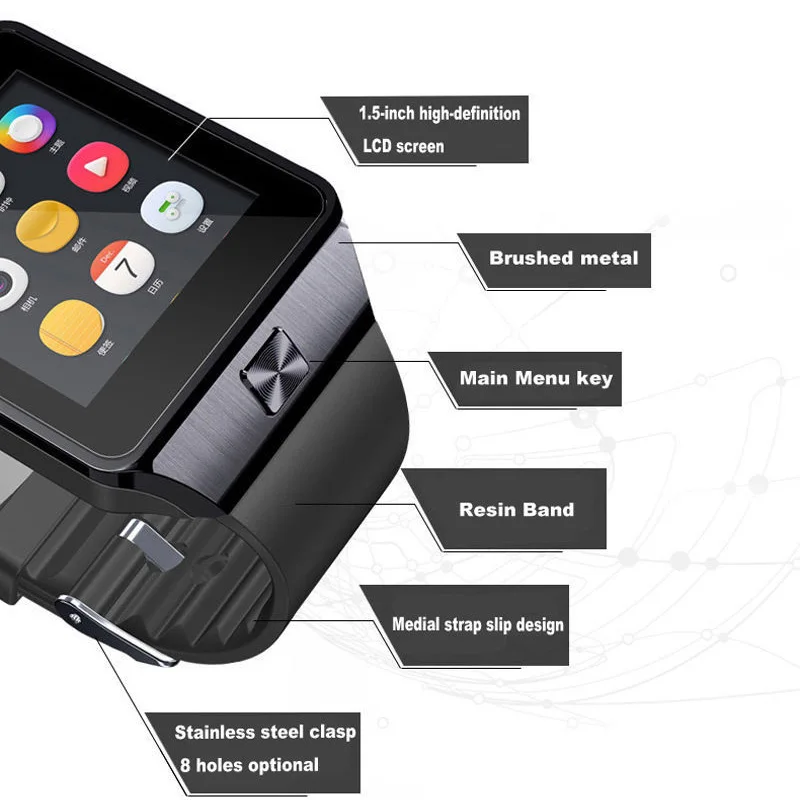 Умные часы dz09 с камерой наручные умные для Ios Android телефонов розничной коробкой