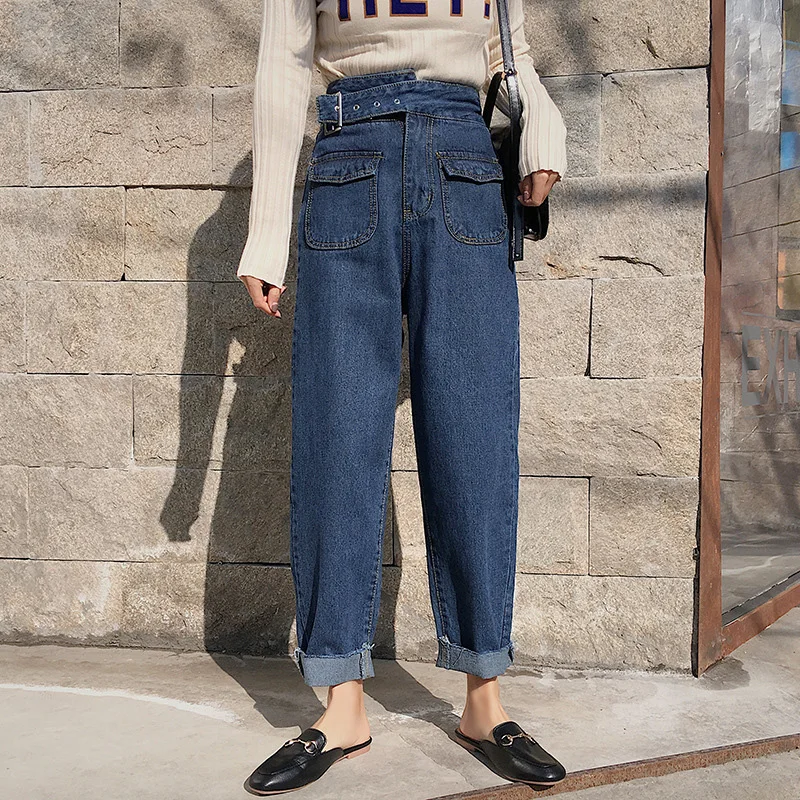 Denim jeans women Europe and the new Dongyu Zhou with retro waisted Jean Haren pants | Женская одежда
