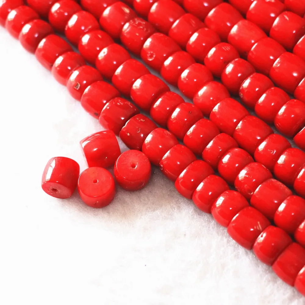 Natural Red Coral 8x11mm 10x15mm Column Tube Fashion Loose Beads High Quality Weddings Gift Diy Jewelry Making 15inch B606 | Украшения и