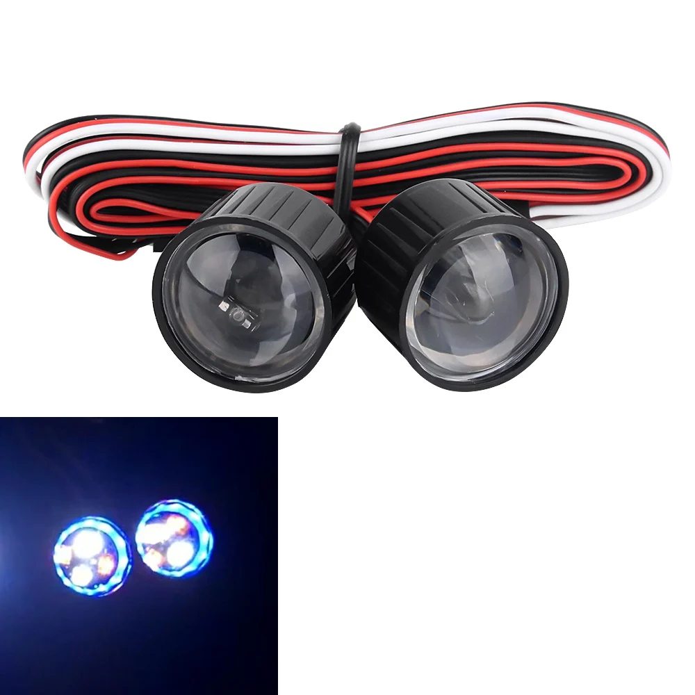 Blue INJORA 22 мм многофункциональный RC автомобильный светодиодный фонарь с контроллером для 1/10 Axial SCX10 90046 RC Rock Crawler - Цвет: Blue