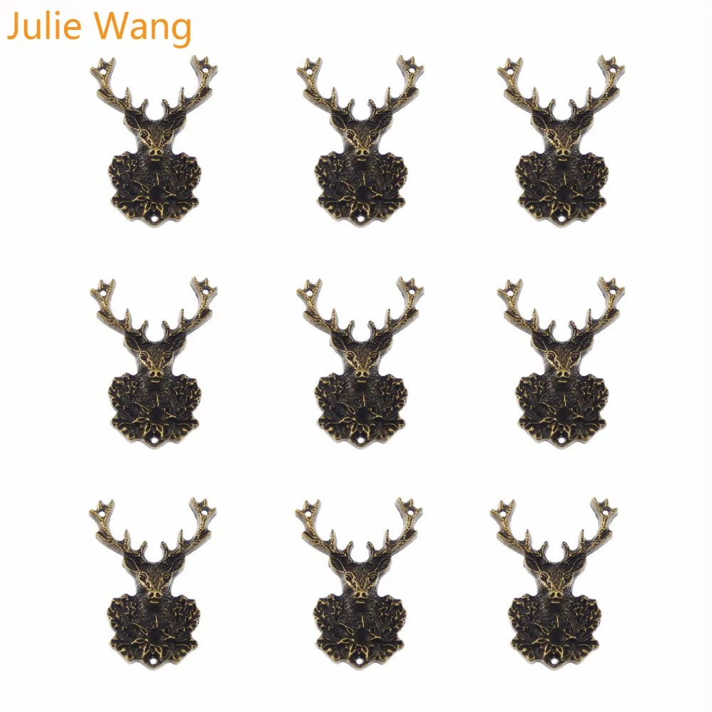 Julie Wang 3 шт./лот античная бронза цинковый сплав Лось Подвески Винтажные Ювелирные