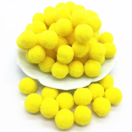 05 Yellow 15 мм нескольких цветов помпон мех шарик ручной работы Свадебная вечеринка Главная Швейные Ремесло Декор DIY ручной работы детские игрушки аксессуары поставок 100 pc - Цвет: 05 Yellow
