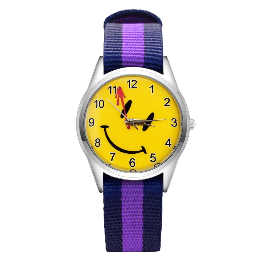 Cartoon pretty Smiley face style Watches Women's Girls Students Boy's Children Nylon Strap Quartz Wrist Watch JC93 | Наручные