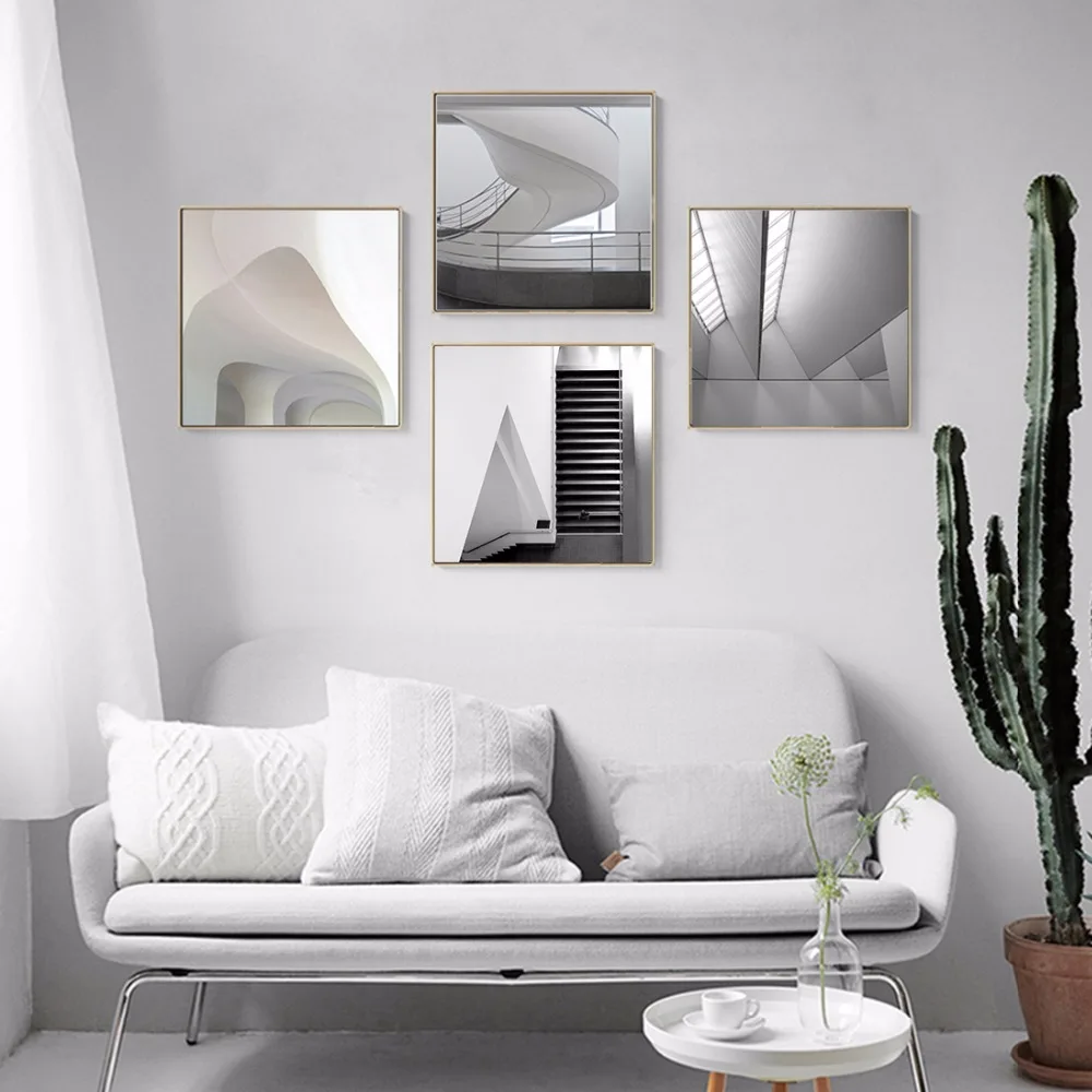3D Креативный дизайн черно-белое пространство холст Художественная печать