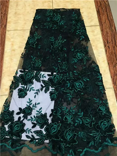 2018 Новое поступление серебряных блесток французская африканская кружевная