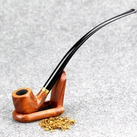 high quality rose wood pipe with tools 23cm smoking pipe 3mm filter long bent tobacco pipe gandalf style wooden pipe smoke tool