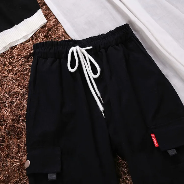 Жилет без рукавов с надписью; брюки с высокой талией; костюм для отдыха