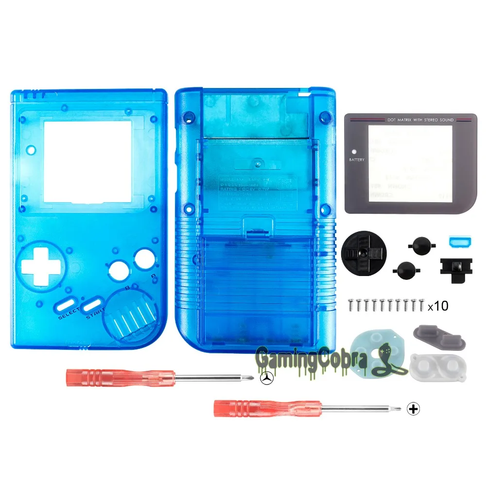 

eXtremeRate Clear Blue Full Housing Shell Buttons with Screen Len for Gameboy DMG-01