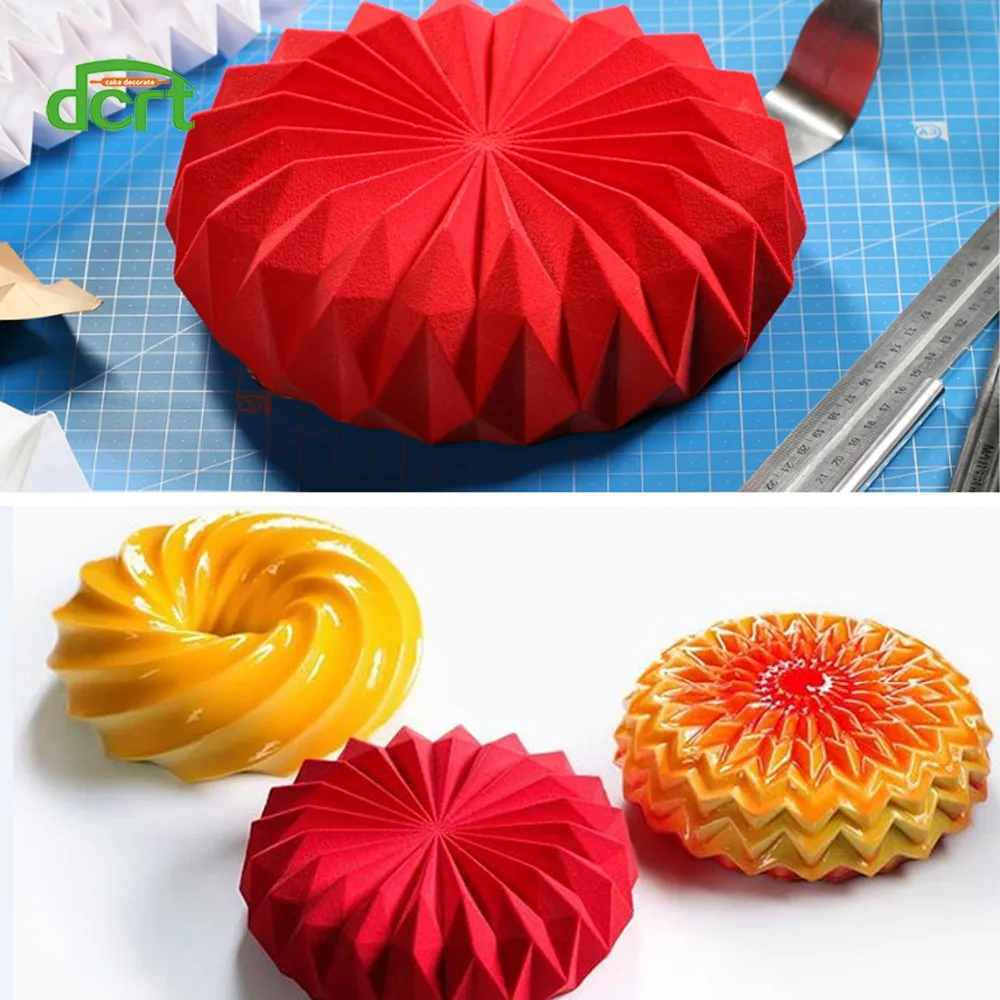 Новые оригами цветы силиконовые формы для украшения торта инструменты 3D круглая