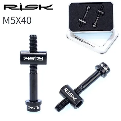 Black Color 40 mm Риск Mtb подседельный болты Титан M5 велосипед подседельный болты 2 шт - Цвет: Black Color 40 mm