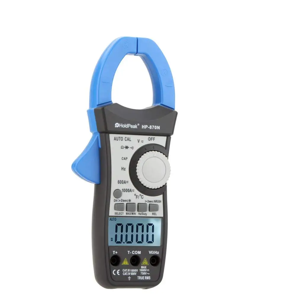 Holdпиковая HP-870N AC/DC, цифровой зажим Mete, мультиметр, Pinza напряжение Amperimetro, True RMS частота удержания данных, лучшая