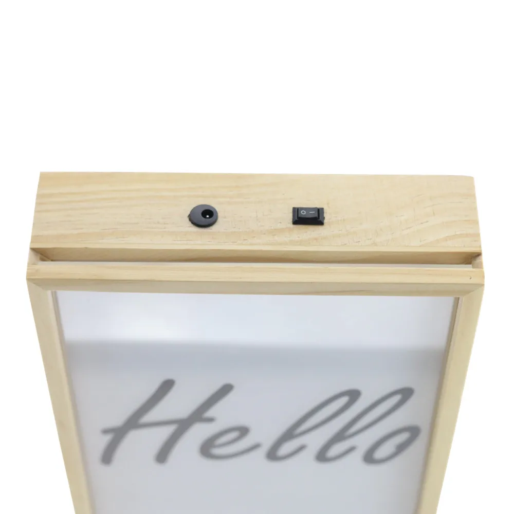 CHIBUY LED Wood Cinema LightBox &quothello&quot 1 шт. Сменные слайды постер кинематографическая