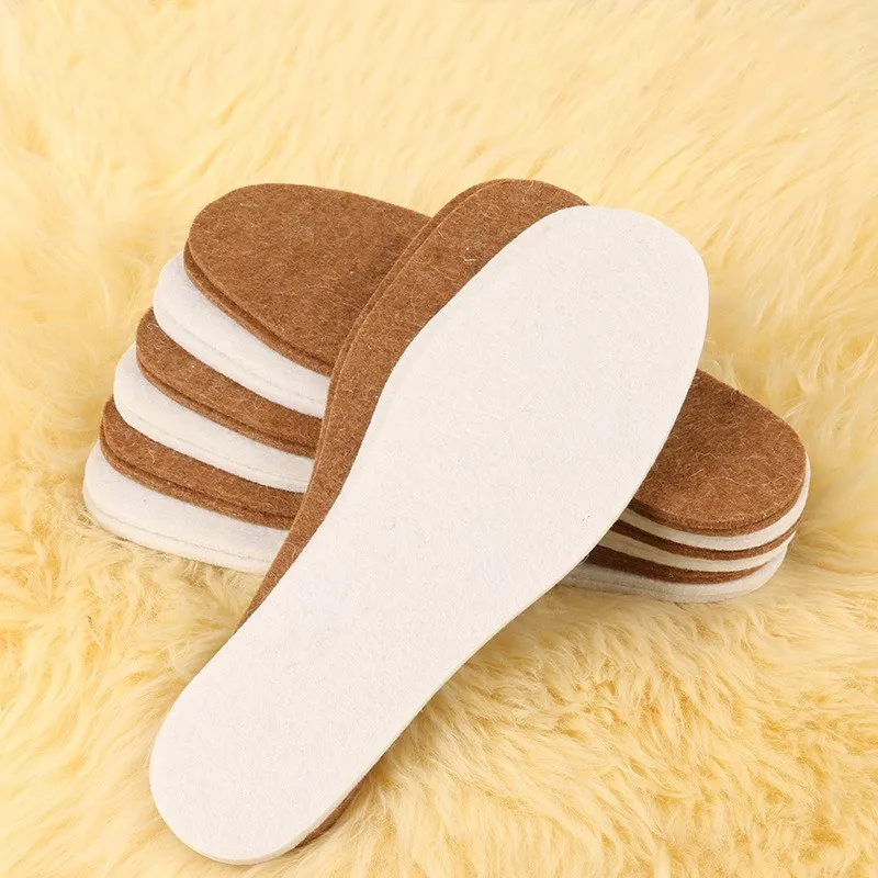 

1 Pair/bag 4 Mm Unisex Felt Insole Wool Felt Mat Environmental Soft Warm Plush Breathable Sweat Absorption Washable Felt Insoles