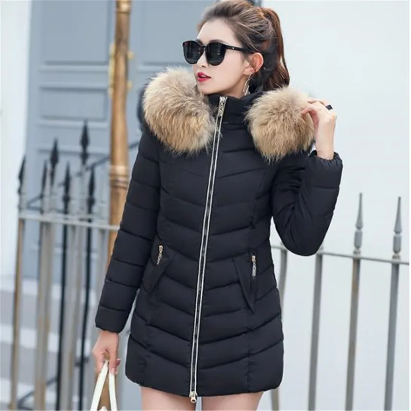 2018 New Winter Jacket Women Fur Hooded Parka Long Coats Cotton Padded Coat Warm Thicken Jaqueta Feminina Inverno | Женская одежда