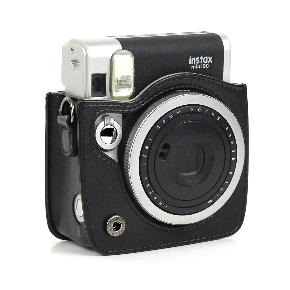 Ретро черный коричневый из искусственной кожи камера сумка чехол для Fuji Fujifilm Instax Mini 90 Mini90 с Shoudler ремень рюкзак карман