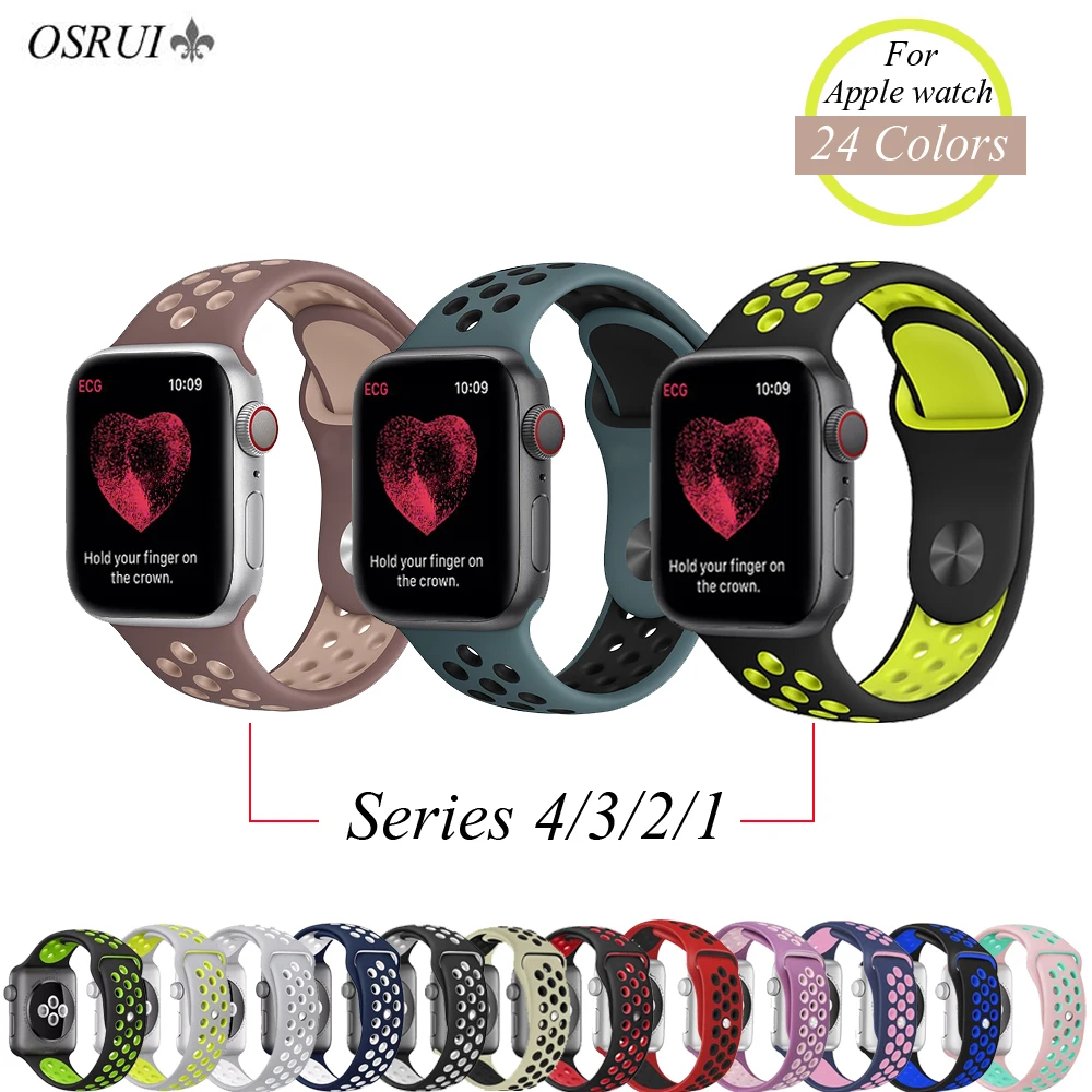Ремешок для Apple Watch band 4 3 iwatch Группа 42 мм/38 мм 44 мм/40 correa pulseira спортивный силиконовый