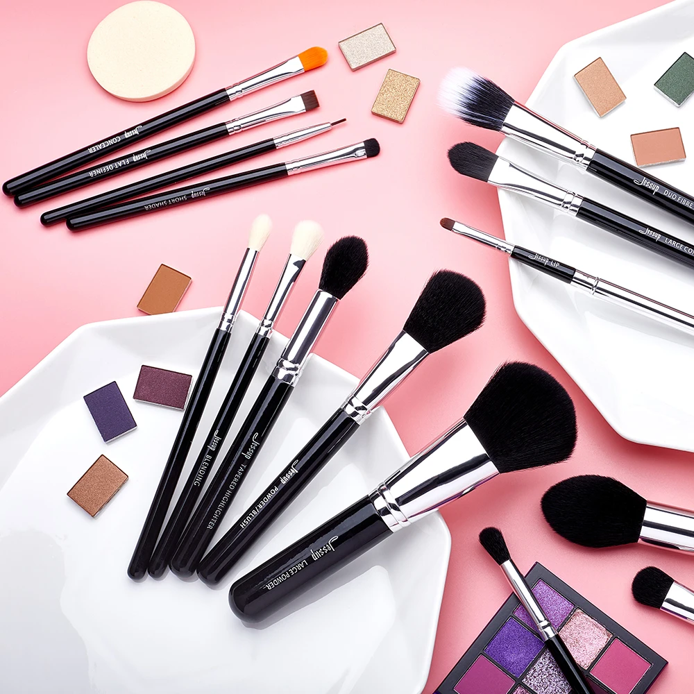 Джессап кисти 15 шт. кисти для макияжа Brush Set Тени для век Корректоры для лица Подводка для глаз губ Кисточки инструмент T092