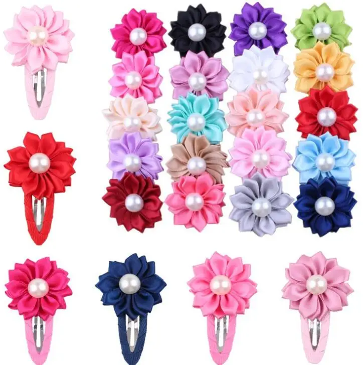 20color New Stylish Flower pearl Girls Hair Clips Painting Print Rose Hairpins Pink Hairgrip Accessories Haarklem | Детская одежда и