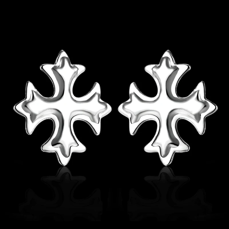 ECODAY ювелирные изделия клип на серьги Мода крест белого золота цвет гвоздики для