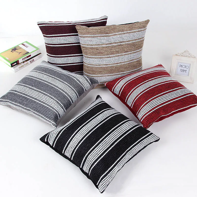 Декоративная наволочка в белую полоску 45x45 см|cushion cover|throw pillow coversdecorative throw covers |