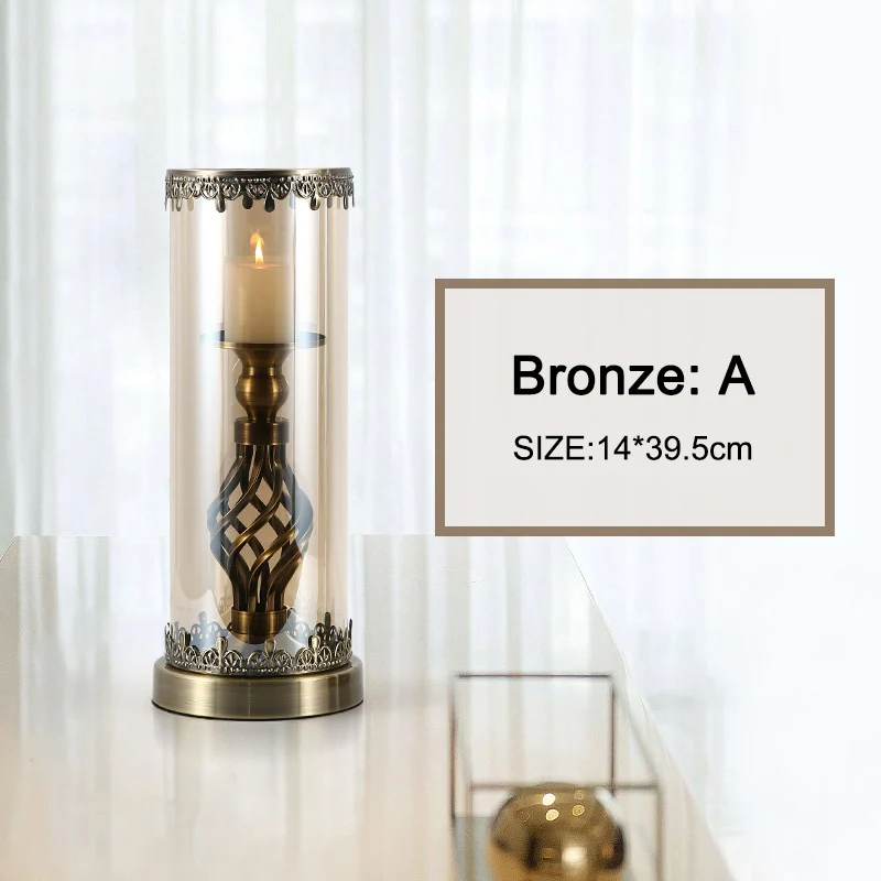Bronze-A Подсвечник, украшение, домашний цилиндр, романтический подсвечник, подсвечник для ужина, подсвечник для дома, для свадьбы, украшение в центре - Цвет: Bronze-A