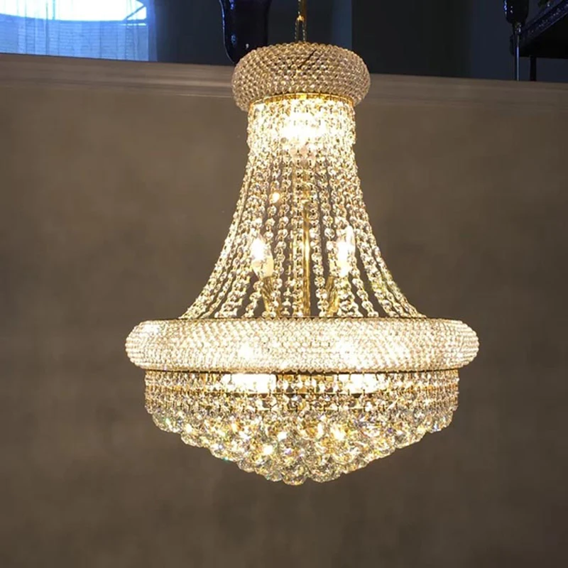 

Modern Crystal Chandelier Lighting For Living Room Bedroom Pendant K9 Crystal Ac90-26V E14 LED Bulbs Golden Chrome Chandeliers