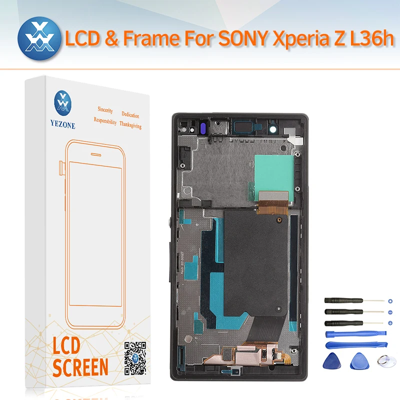 Yezone Мобильный экран для sony Xperia Z ЖК-дисплей L36H C6603 C6602 Дисплей Сенсорный планшета
