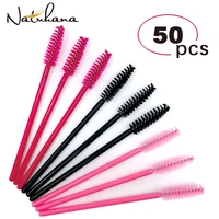 50pcs disposable micro eyelash comb brush spoolers makeup kit lash extension brushes mascara applicator wand lash eyebrow brush