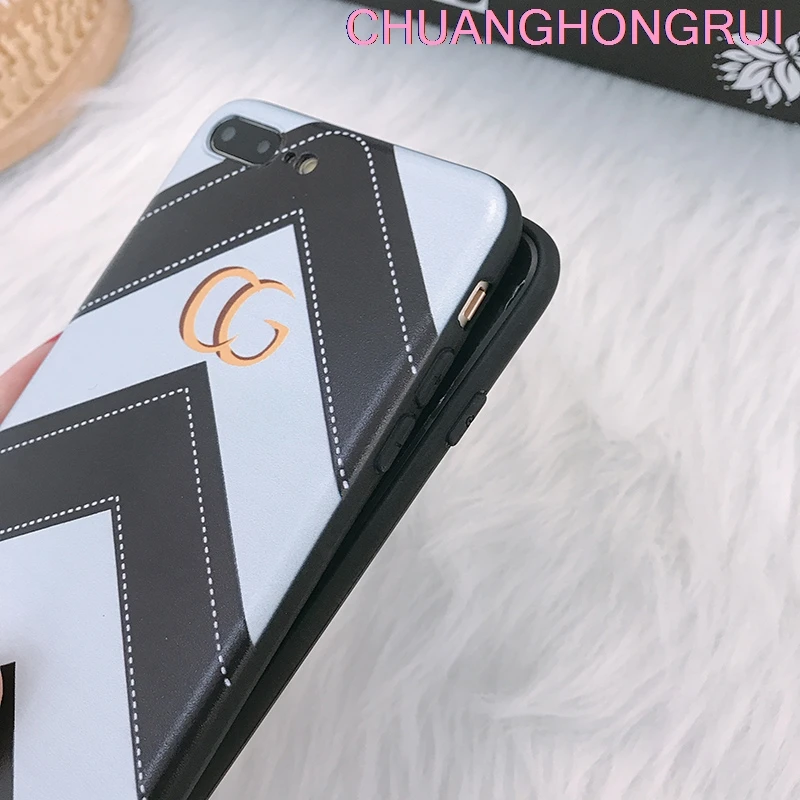 В полоску CG тиснением окрашенные ТПУ для iPhone 8 X 7 6 S Plus 6splus силиконовый чехол