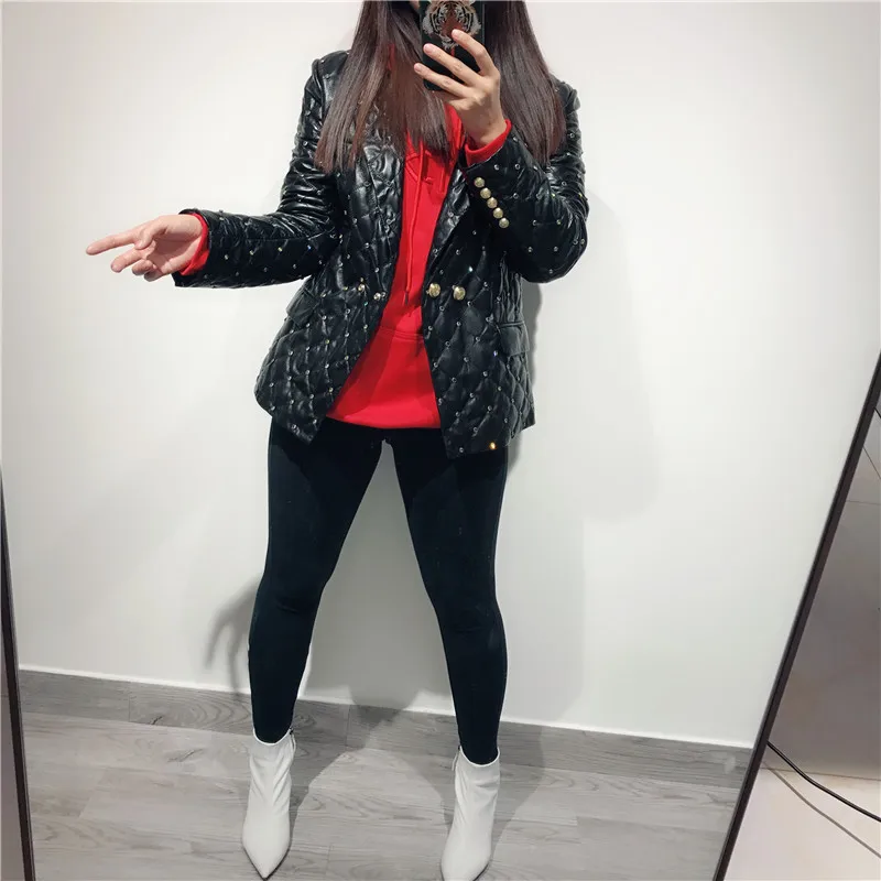 Дамы натуральной кожи blazer Женские Натуральная кожа куртка