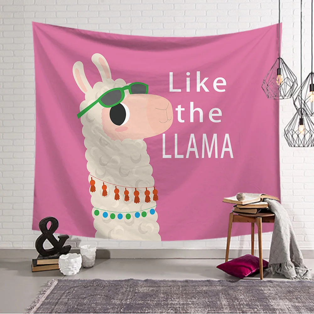 1 шт. 60x50 дюймов/80x60 дюймов напечатанный прекрасный Альпака настенный гобелен для