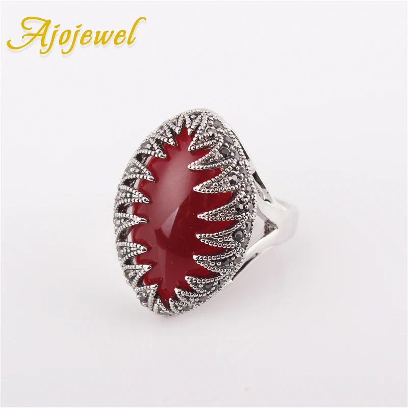 Ajojewel Новое Брендовое кольцо с большим камнем для женщин уникальный дизайн черные